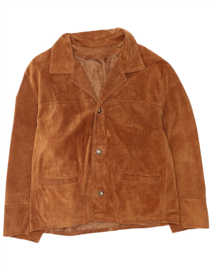 Giacca vintage in pelle scamosciata da uomo IT 52 XL in pelle marrone