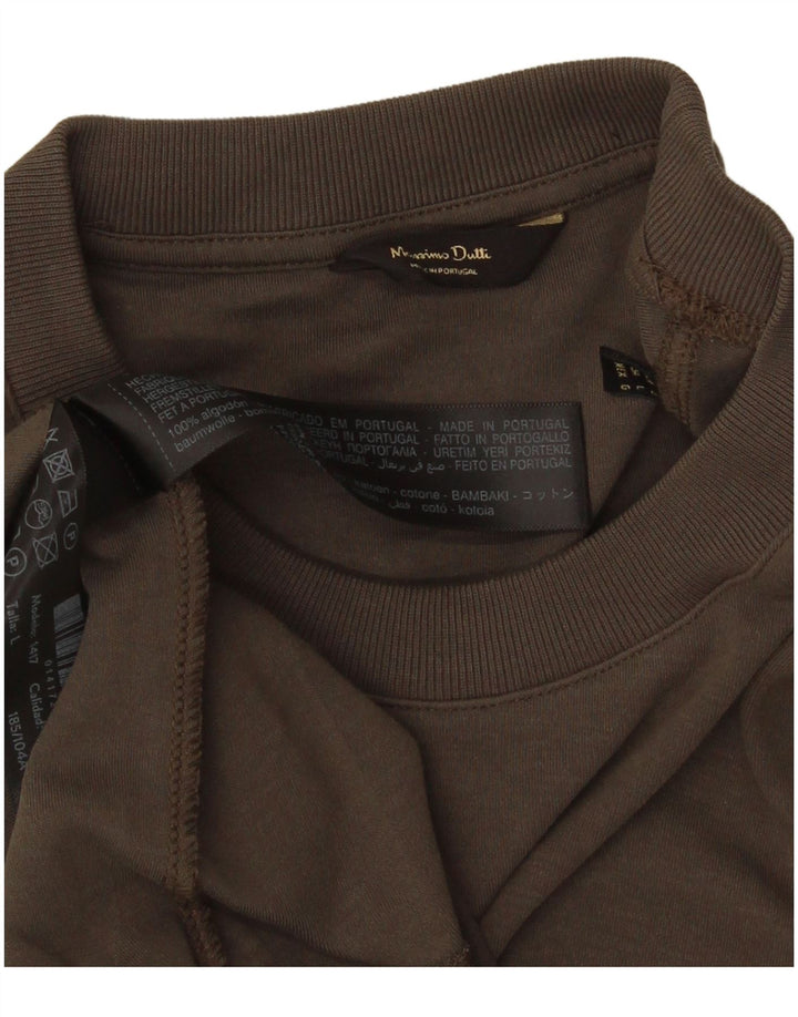T-shirt da uomo Massimo Dutti Top Large in cotone grigio