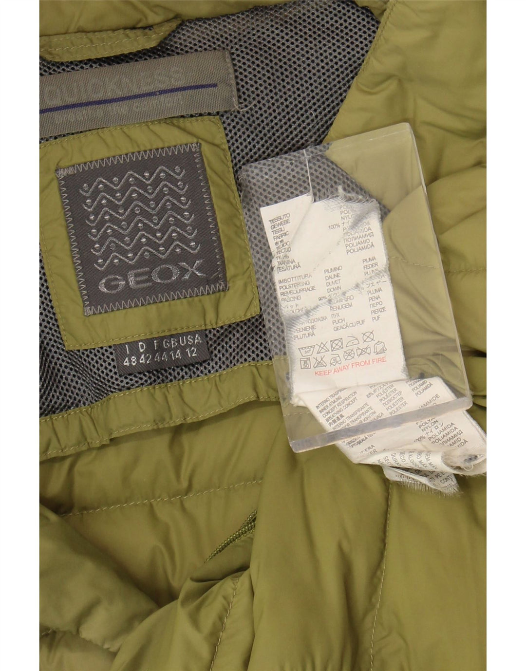 Giacca imbottita da donna Geox UK 14 Large Verde in poliammide