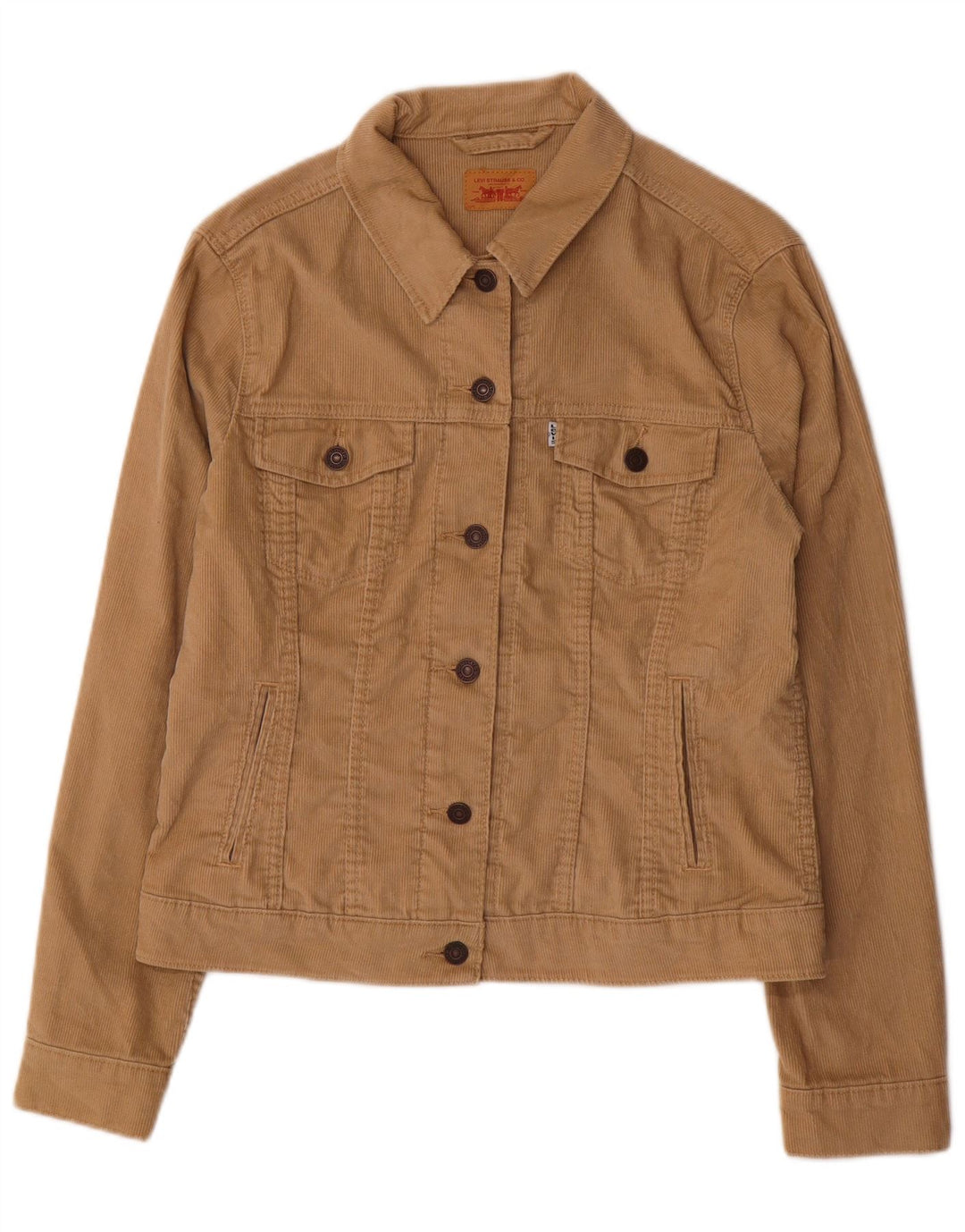 Giacca da donna in velluto a coste LEVI'S UK 16 grande cotone beige