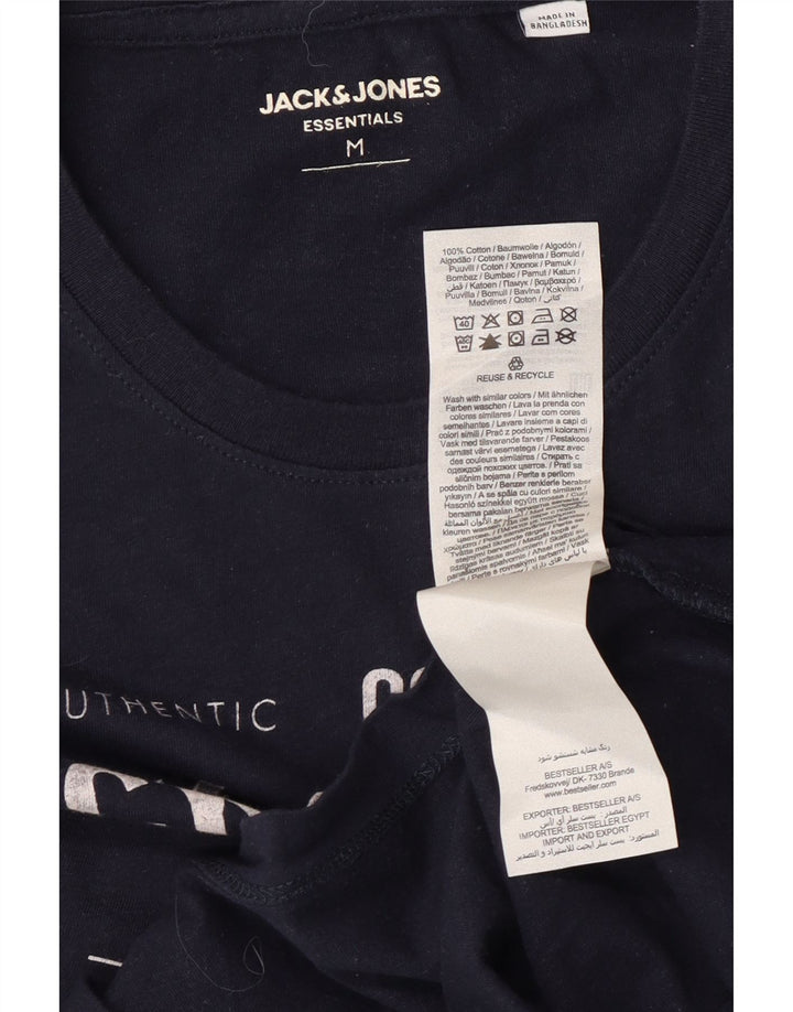 T-shirt grafica da uomo Jack & Jones Top in cotone blu navy medio