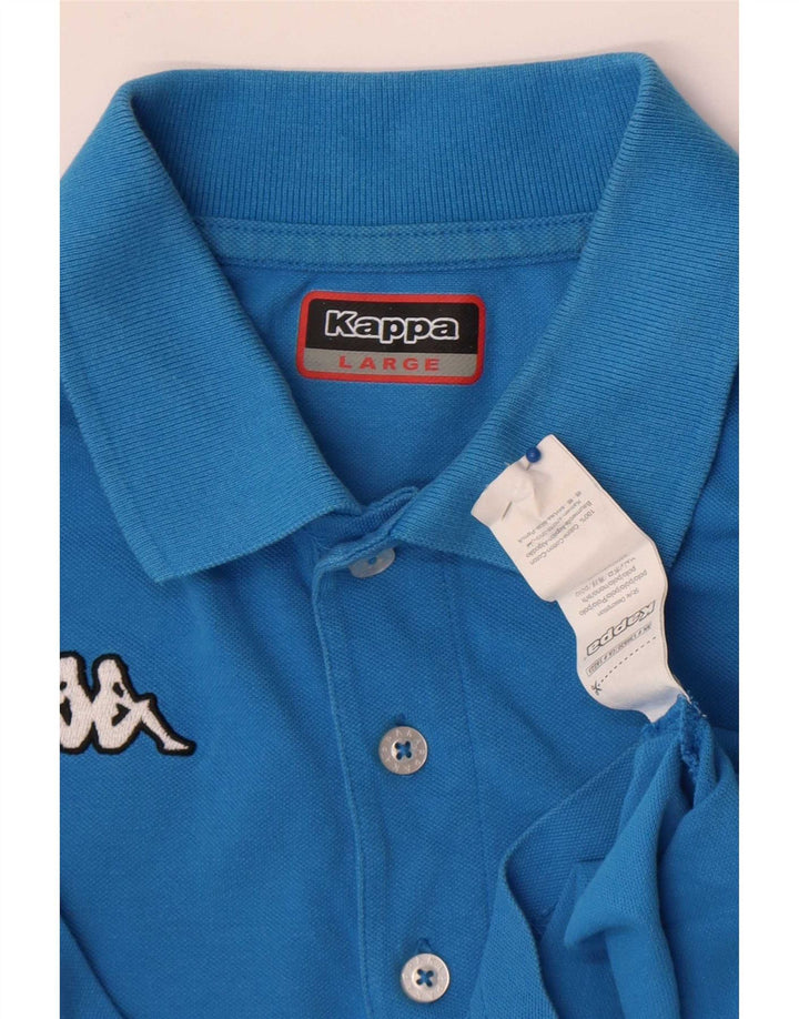 Polo Kappa Uomo Large Blu In Cotone