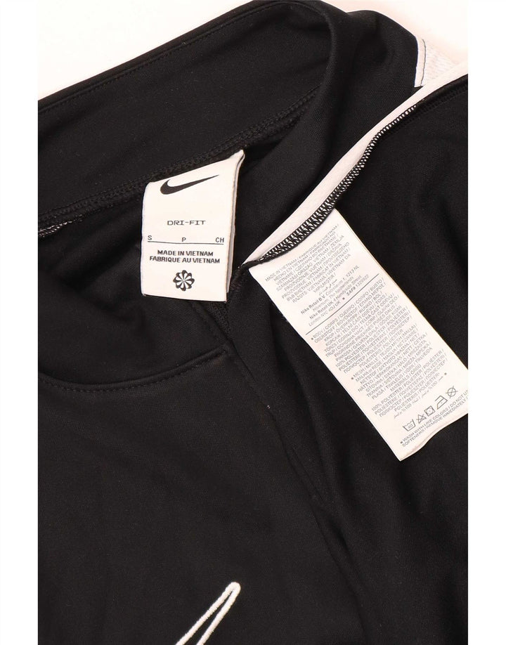 Nike - Maglia da uomo Dri Fit con zip e collo a maniche lunghe, piccola, color block nero