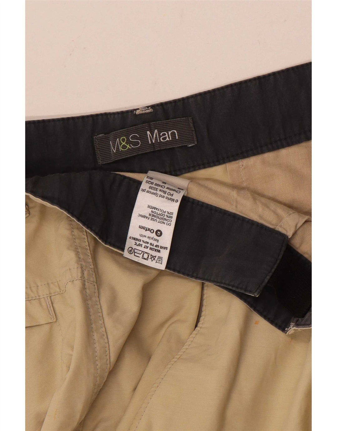 Pantaloncini cargo da uomo Marks & Spencer W34 grandi in cotone beige
