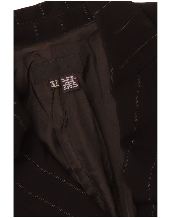 Giacca blazer a 1 bottone ZARA da donna EU 34 2XS poliestere a righe nere