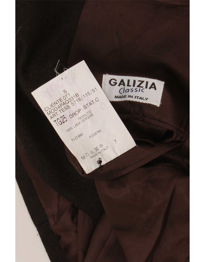 Giacca blazer vintage da uomo a 3 bottoni UK 38 in lana vergine marrone medio