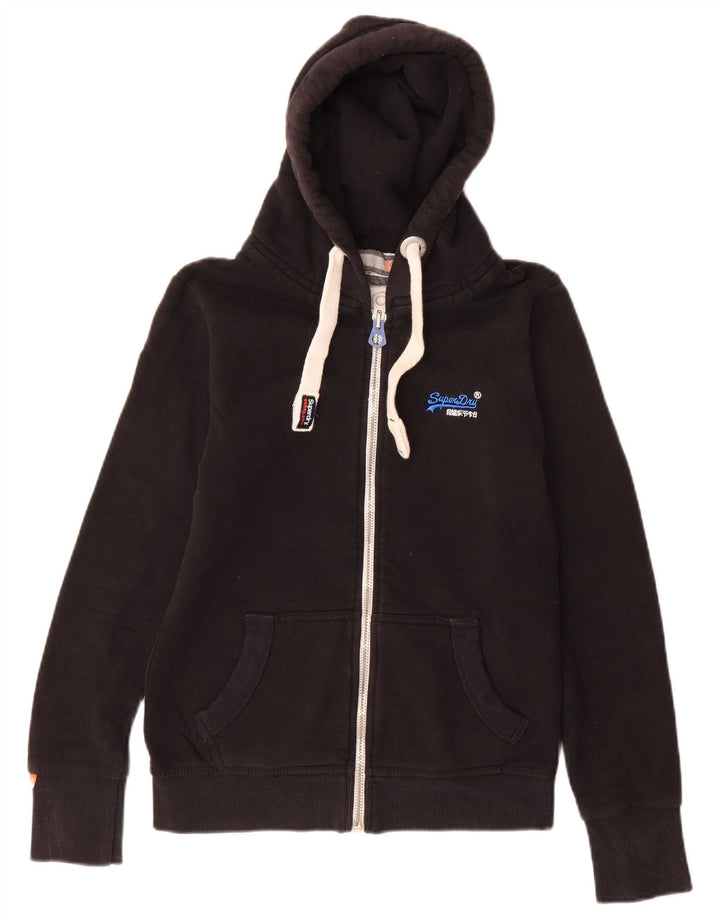 Maglione con cappuccio e zip da uomo Superdry piccolo in cotone nero