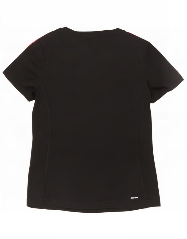 Adidas Womens Climalite T-Shirt Top UK 12/14 Medium Black Polyester