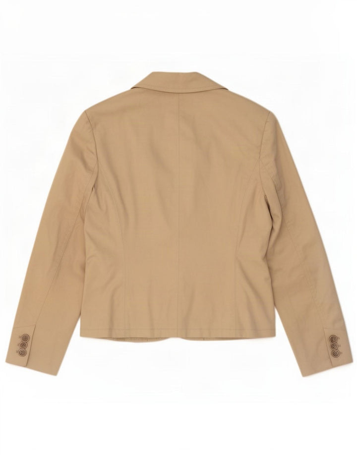 Giacca blazer da donna a 2 bottoni Esprit UK 10 piccola in cotone beige