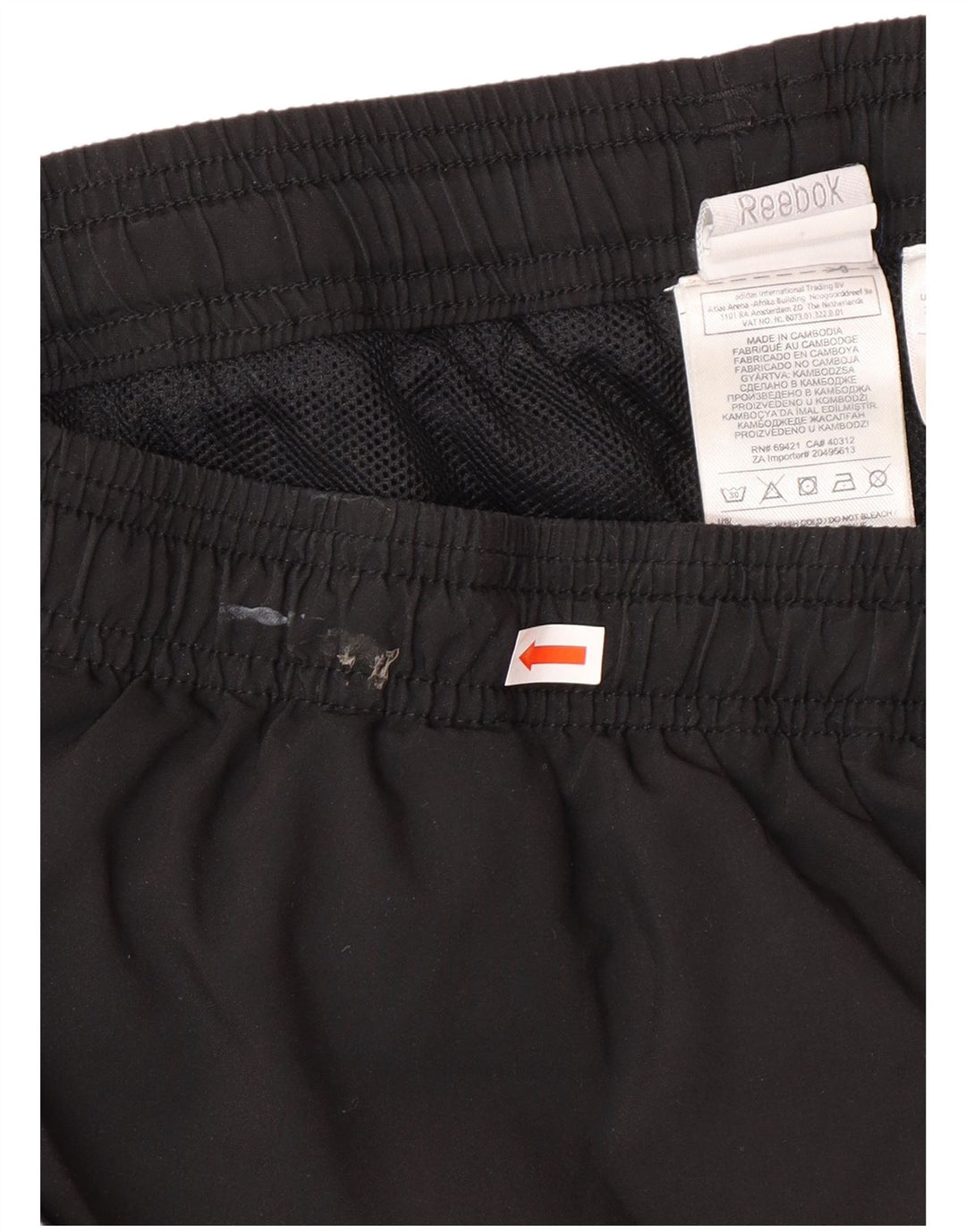 Pantaloni da tuta REEBOK da uomo XL poliestere nero