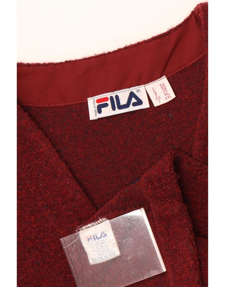 Gilet Fila da uomo in maglia di lana chiazzata marrone medio medio