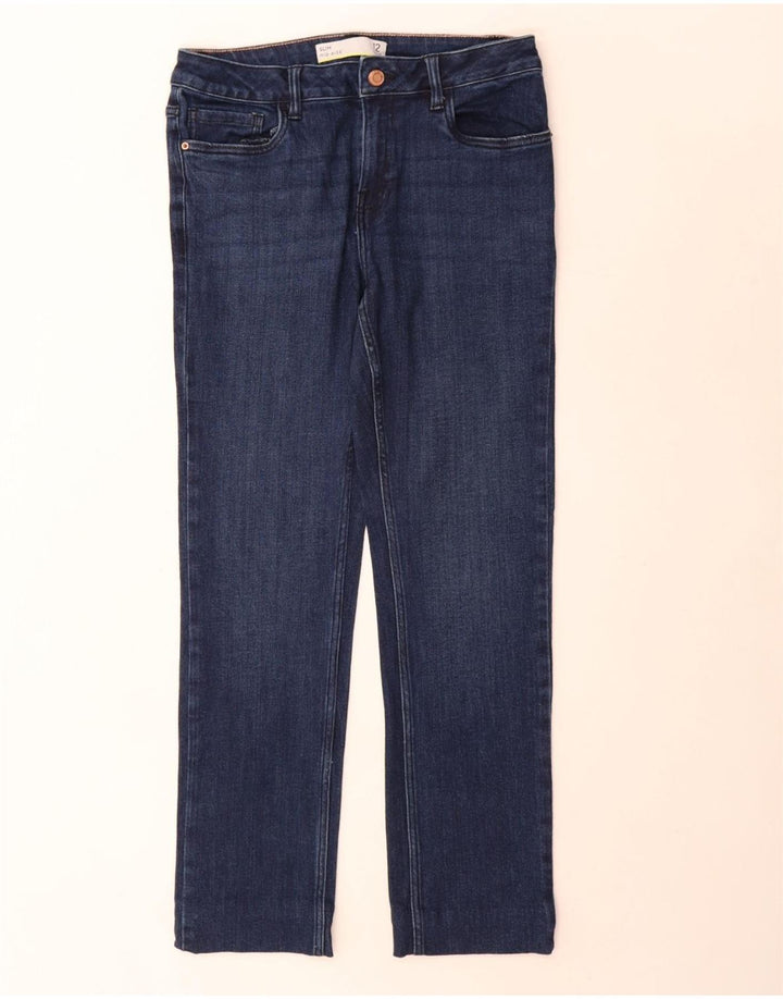 Successivo Jeans slim da donna a vita media UK 12 Medio W30 L29 Cotone blu