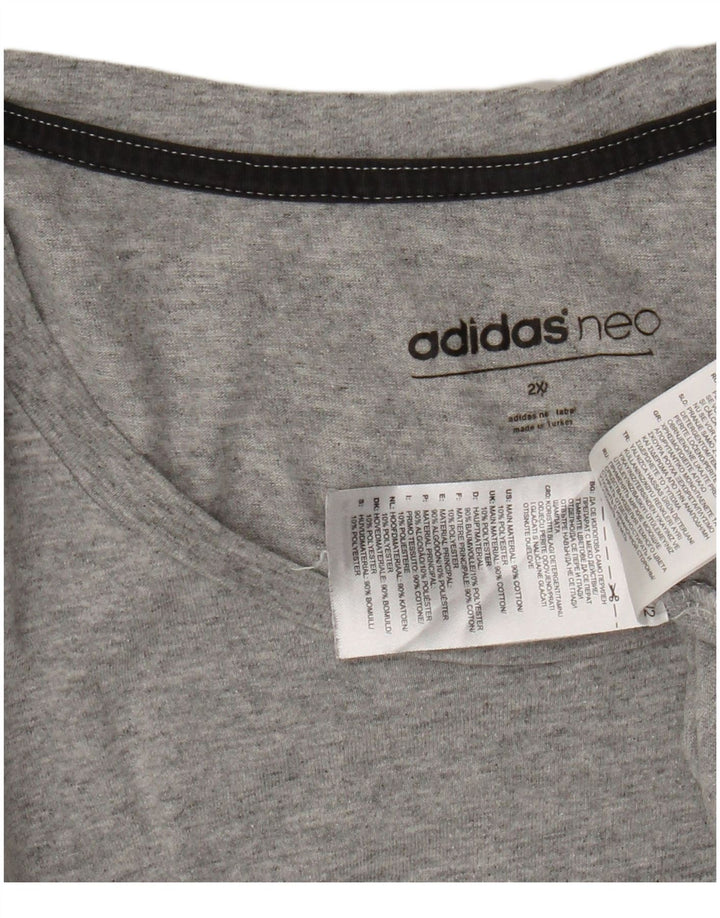 T-shirt grafica da uomo ADIDAS Top 2XL cotone grigio