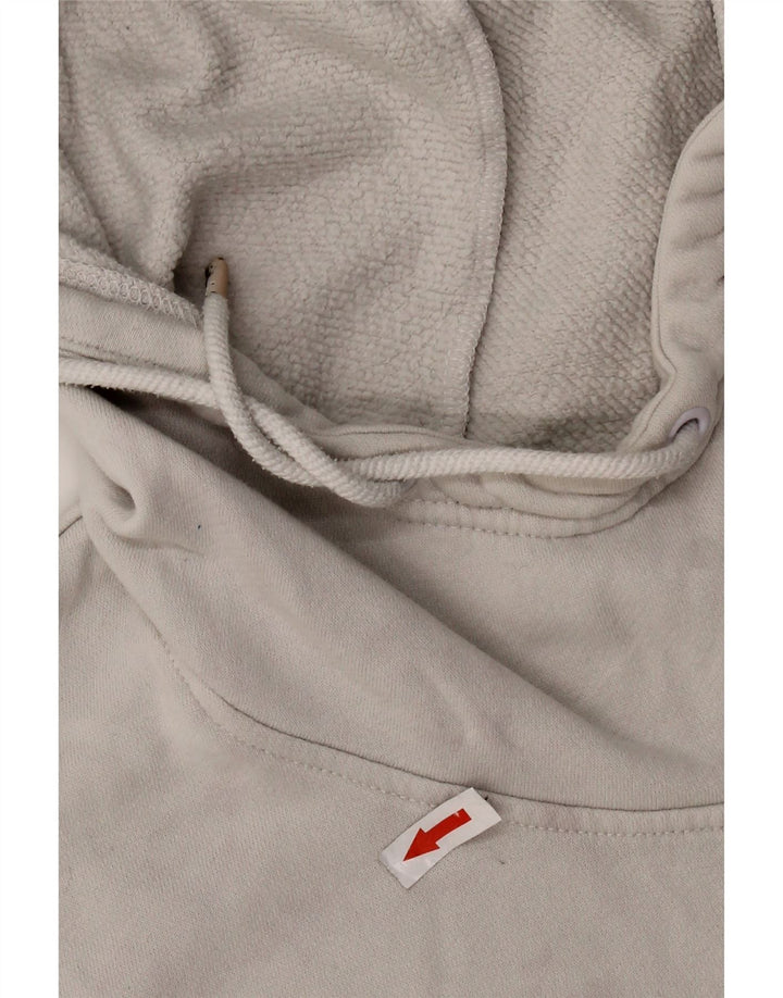 NIKE Felpa con cappuccio grafica corta da donna UK 14 Cotone grigio medio