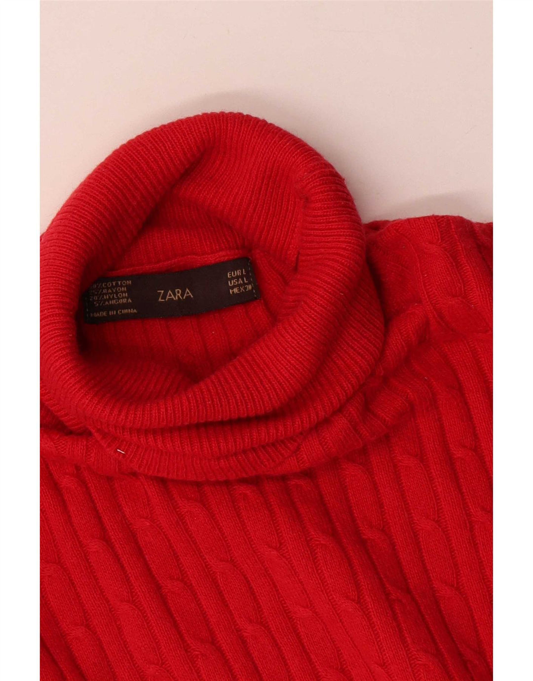 Maglione maglione a collo alto da donna Zara UK 14 grande rosso
