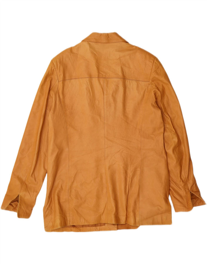 VINTAGE Womens Leather Jacket IT 50 Large Beige Leather Vintage Vintage and Second-Hand Vintage from Messina Hembry 