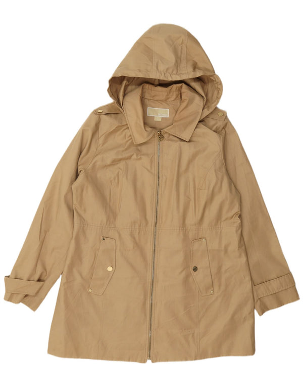 Giacca antipioggia con cappuccio da donna Michael Kors UK 18 XL Cotone beige