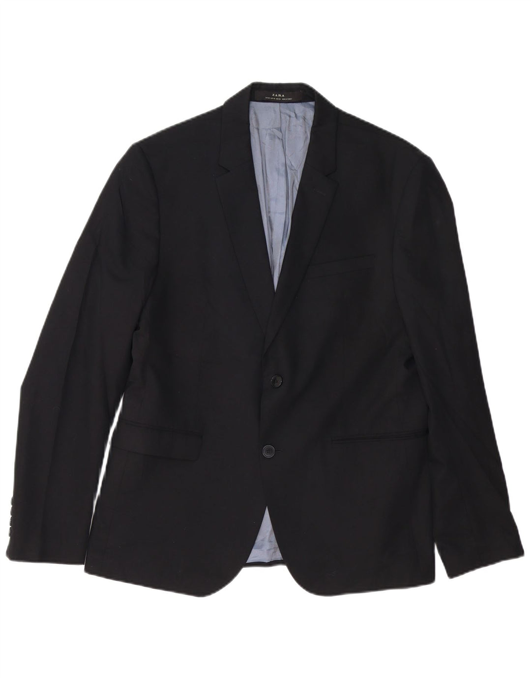 Giacca blazer a 2 bottoni da uomo Zara EU 52 grande viscosa nera
