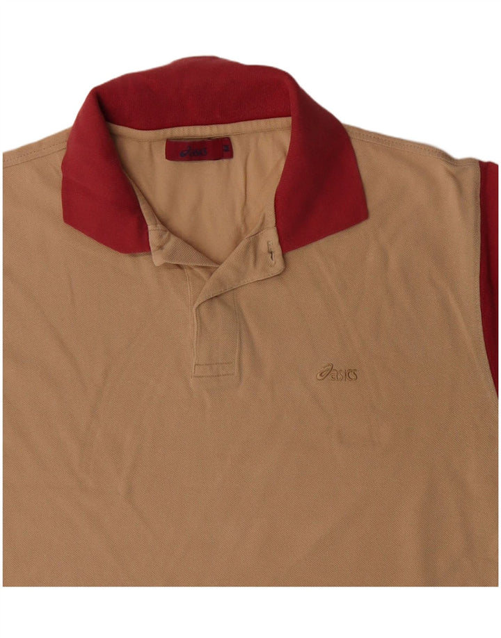 Polo ASICS da rugby da uomo in cotone color block beige medio