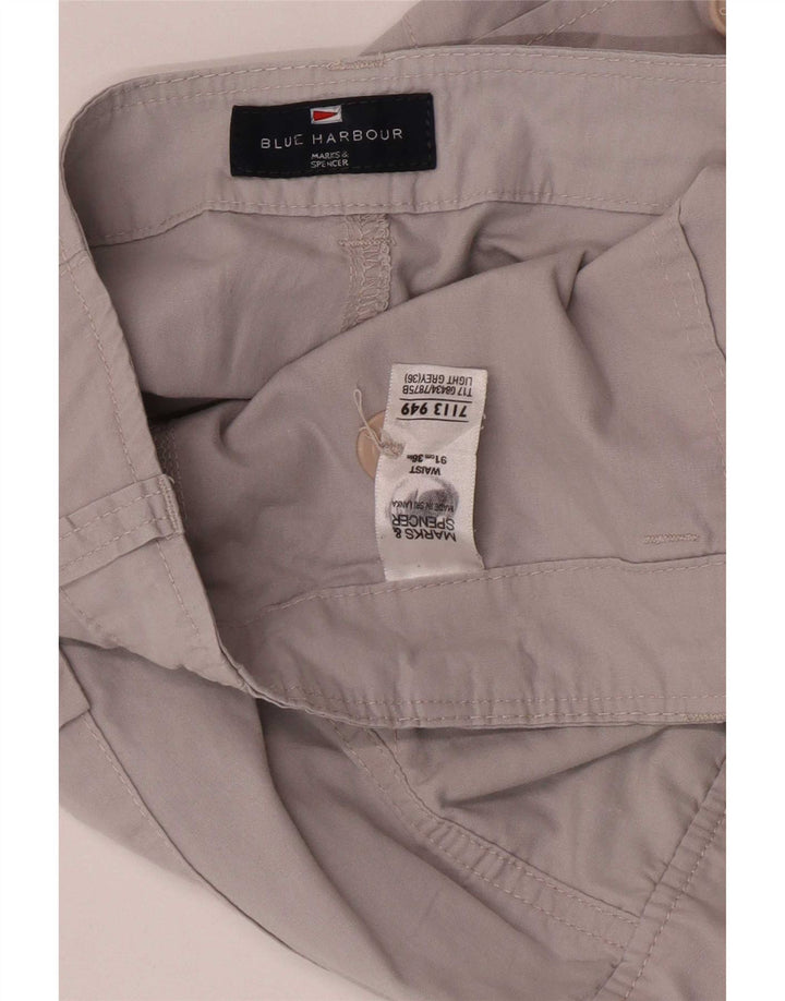 Pantaloncini cargo Marks & Spencer da uomo blu Harbour W36 grandi cotone grigio