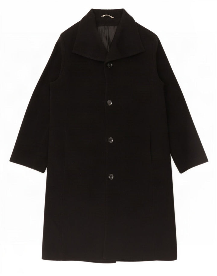 Soprabito lungo da donna Marks & Spencer UK 18 XL lana vergine nera