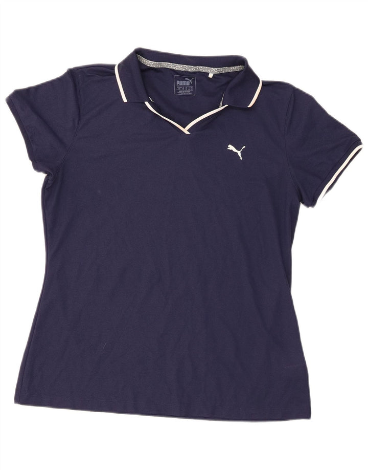 Polo da donna Puma UK 14 Large blu navy in poliestere