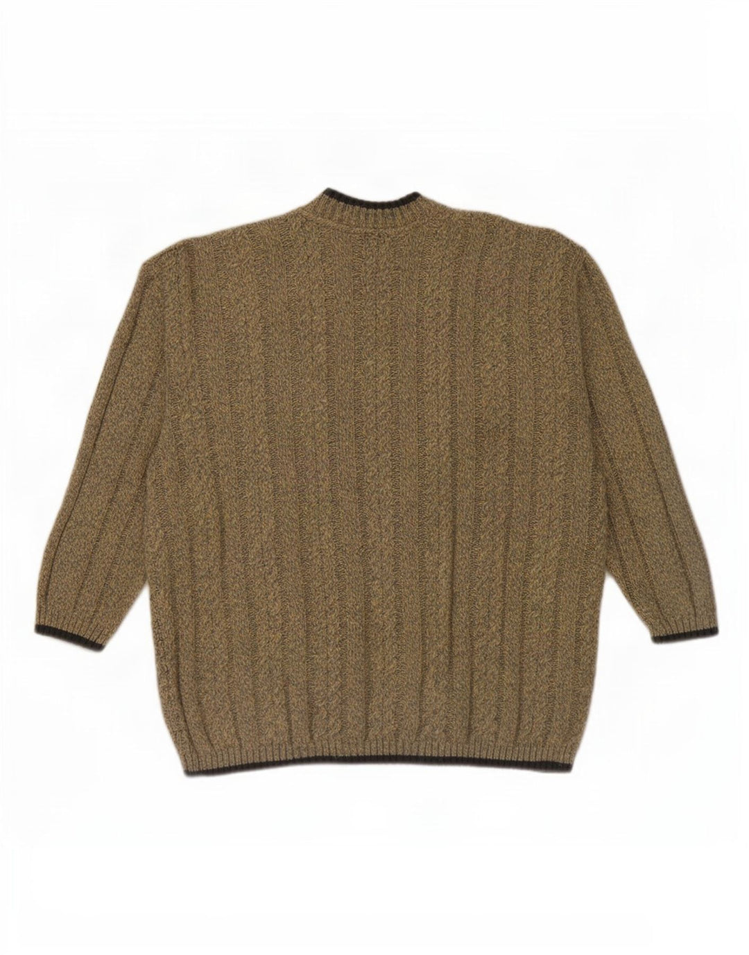 Maglione vintage da uomo con collo alto e piccolo in poliacrilico beige