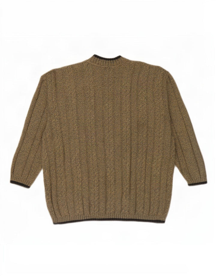 Maglione vintage da uomo con collo alto e piccolo in poliacrilico beige