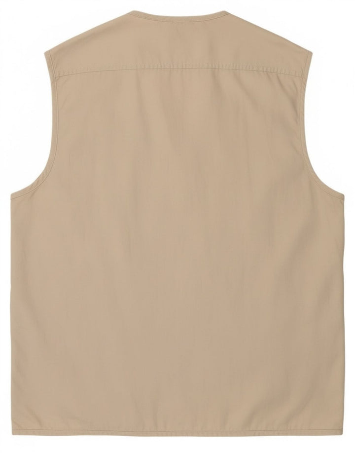 Gilet multiuso da uomo vintage UK 42 XL in cotone beige