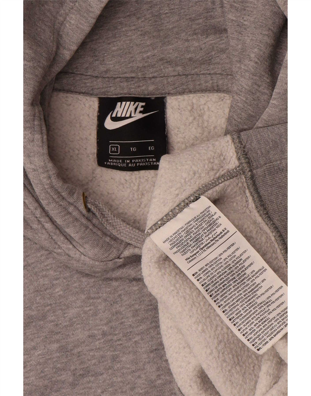 Felpa con cappuccio da uomo Nike XL in cotone chiazzato grigio