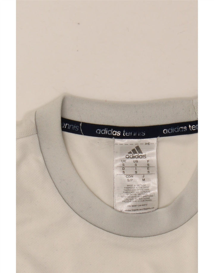 T-shirt da tennis da uomo ADIDAS Top Small in poliestere color block bianco