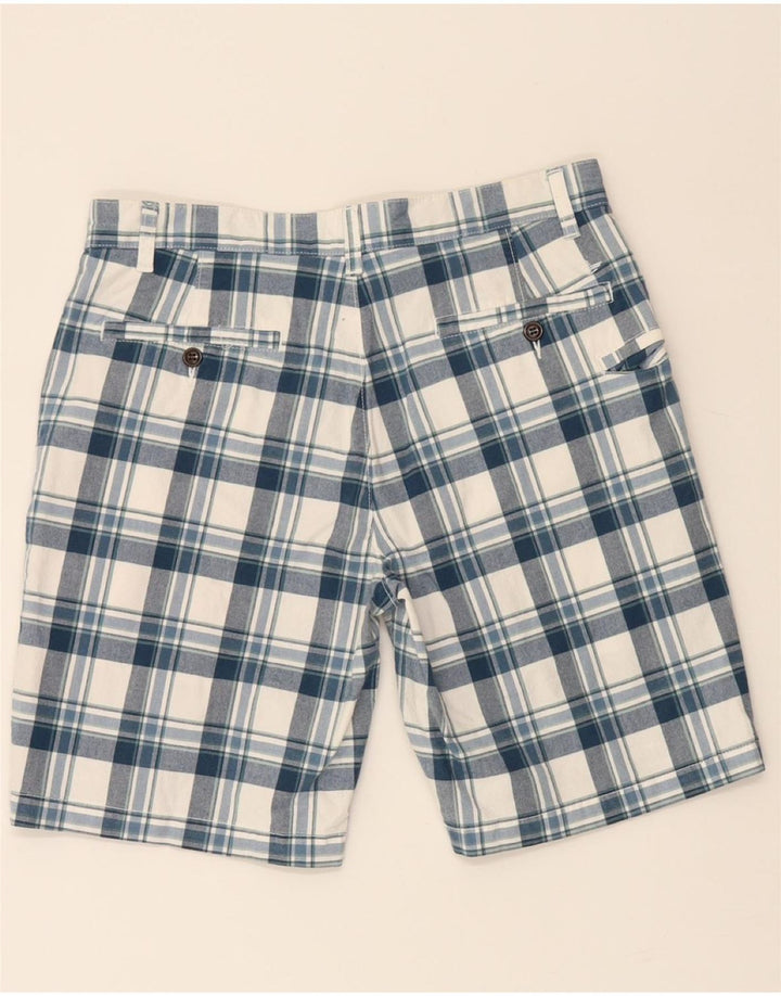 DOCKERS Mens Cargo Shorts W33 Medium Blue Check Cotton Vintage Dockers and Second-Hand Dockers from Messina Hembry 