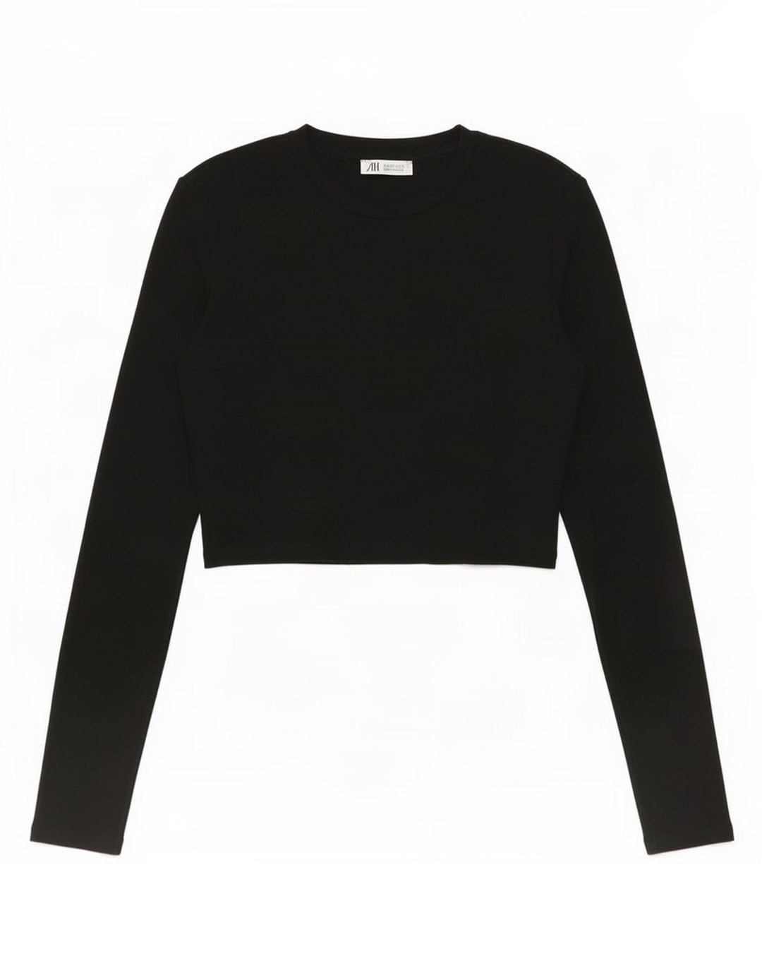 Top corto da donna Zara a maniche lunghe UK 12 medio nero