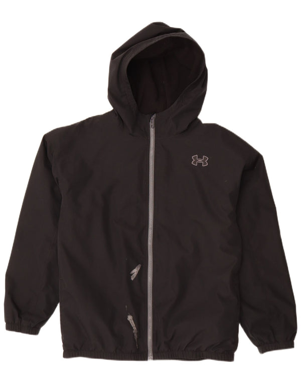 Giacca antipioggia con cappuccio grafica da ragazzo Under Armour 13-14 anni nera