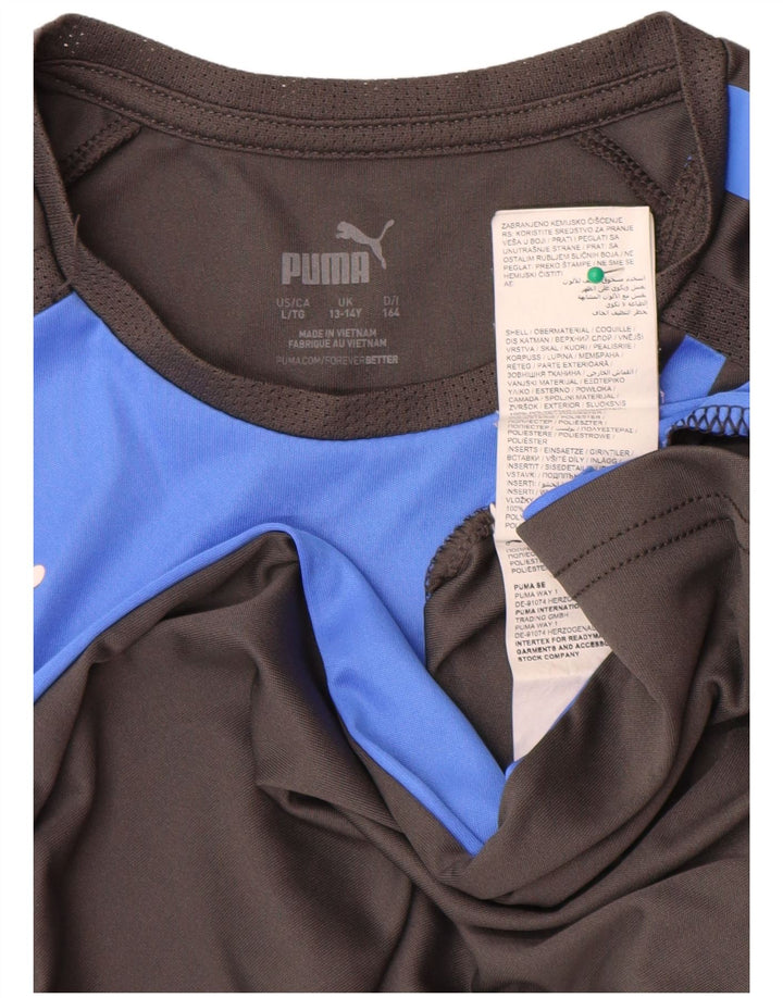 Maglietta Puma da ragazzo, 13-14 anni, in poliestere color block blu