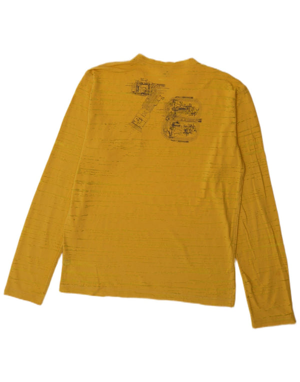 Calvin Klein Jeans Top grafico da uomo manica lunga grande gessato giallo