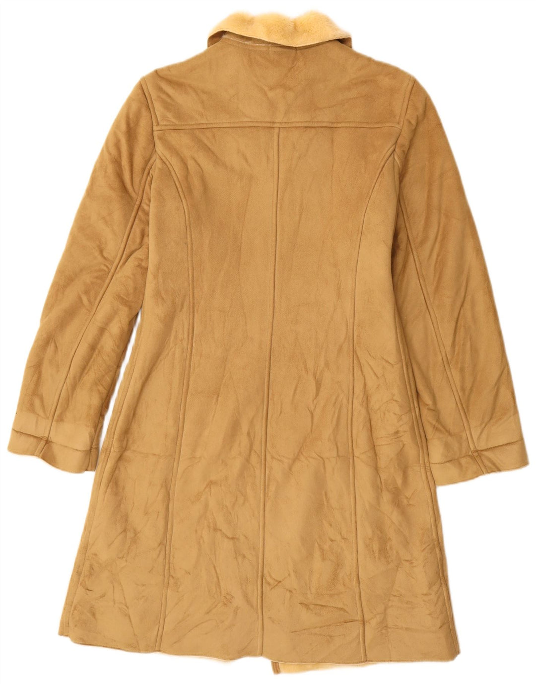 Cappotto Sherpa da donna BENETTON UK 10 Small Beige Modacrile