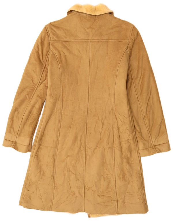 Cappotto Sherpa da donna BENETTON UK 10 Small Beige Modacrile