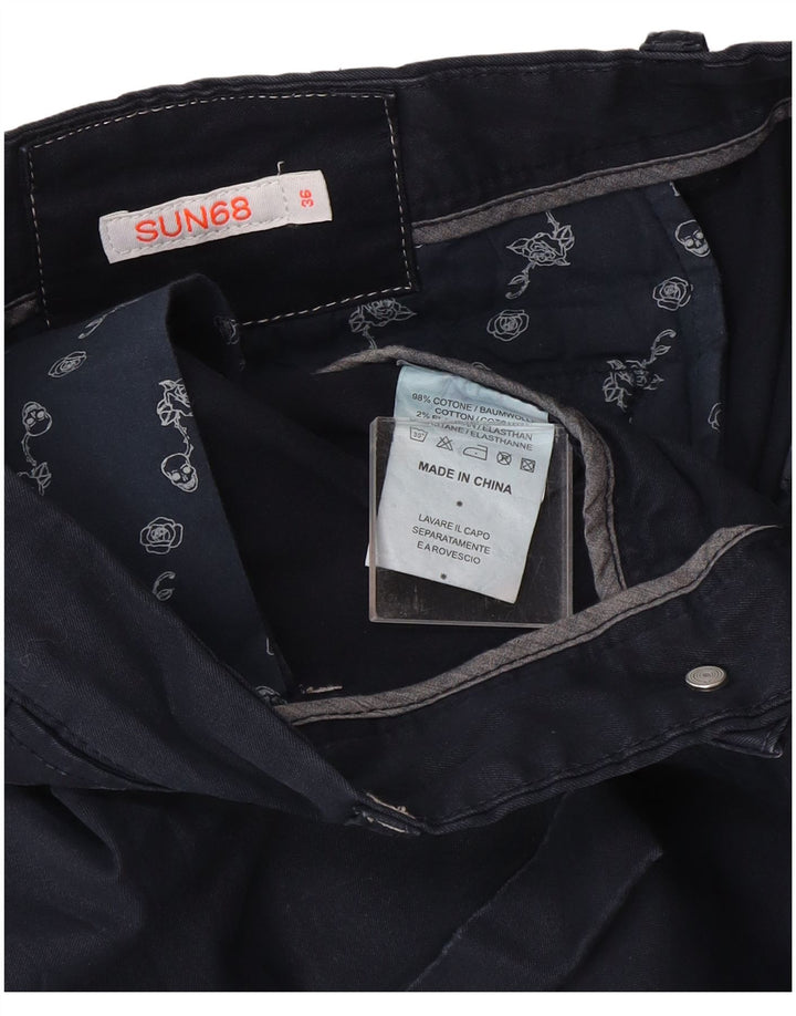 Pantaloncini chino da uomo Sun68 W36 grandi in cotone blu navy