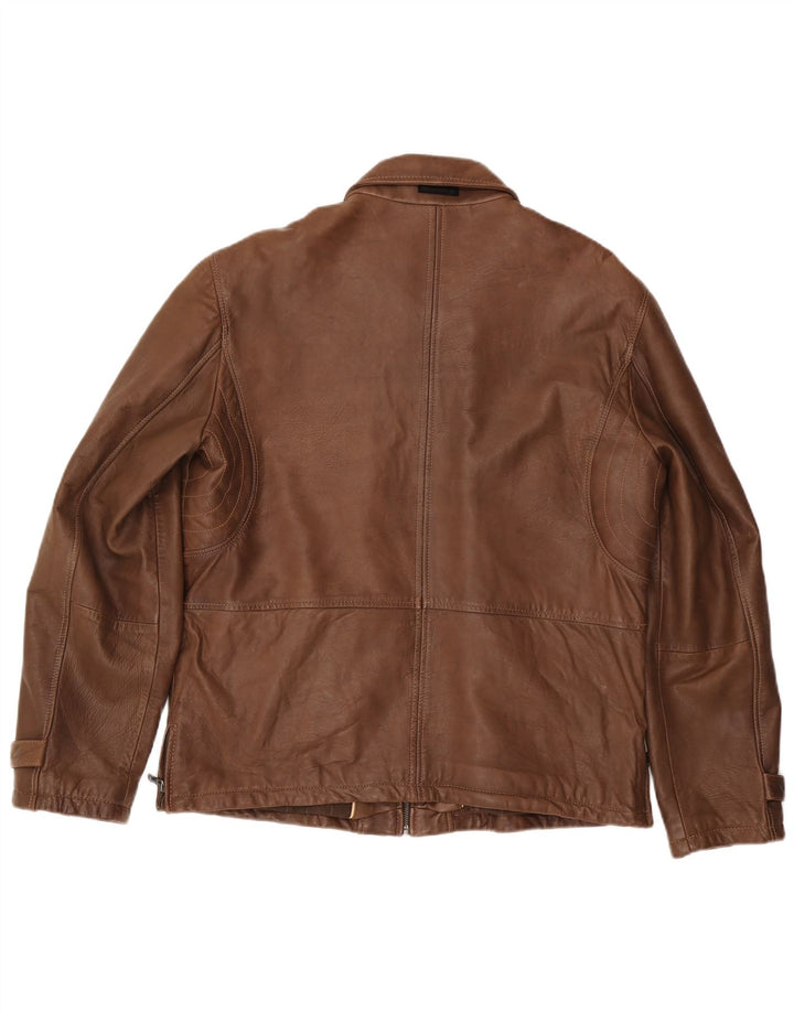 Giacca in pelle da uomo MILESTONE UK 40 Large in pelle marrone
