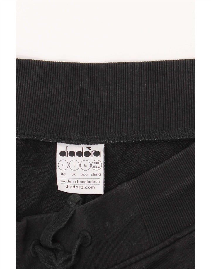 Pantaloncini sportivi da uomo Diadora Large neri in cotone
