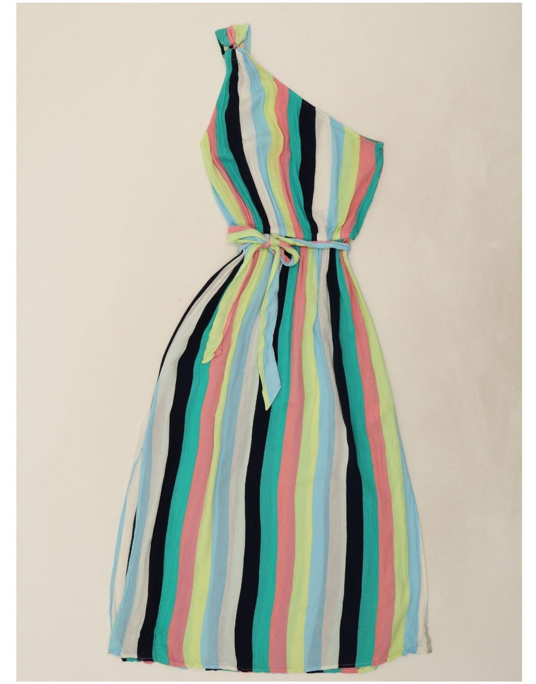 MARKS & SPENCER Womens One Shoulder Dress UK 8 Small  Multicoloured Vintage Marks & Spencer and Second-Hand Marks & Spencer from Messina Hembry 