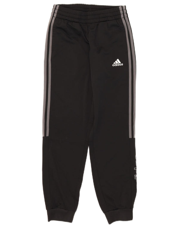Pantaloni da tuta con grafica Adidas da ragazzo, pantaloni da jogging, 11-12 anni, poliestere nero