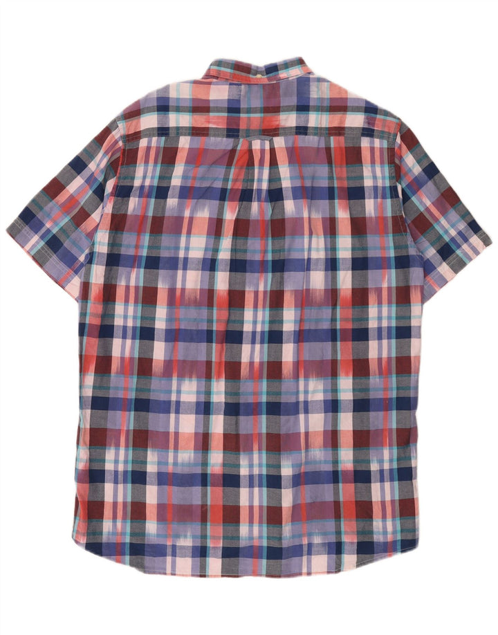 Gant Camicia a maniche corte da uomo Taglia 16 1/2 41/42 Grande quadretto multicolore