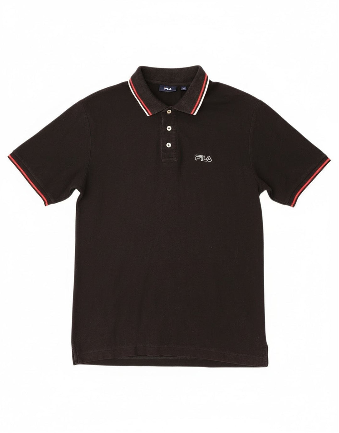 Polo da uomo Fila in cotone nero medio
