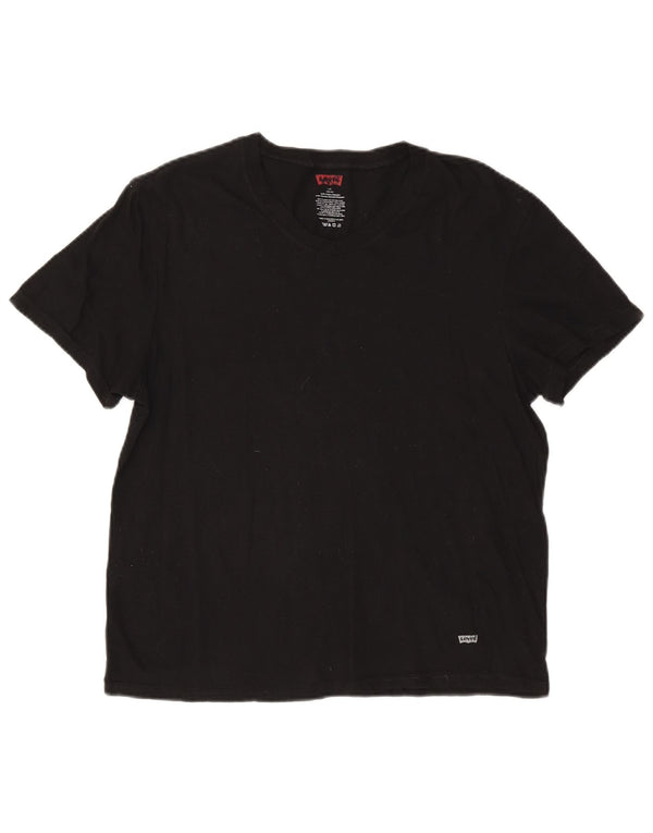 Levi's Womens T-Shirt Top EU 42/44 Large Black Cotton