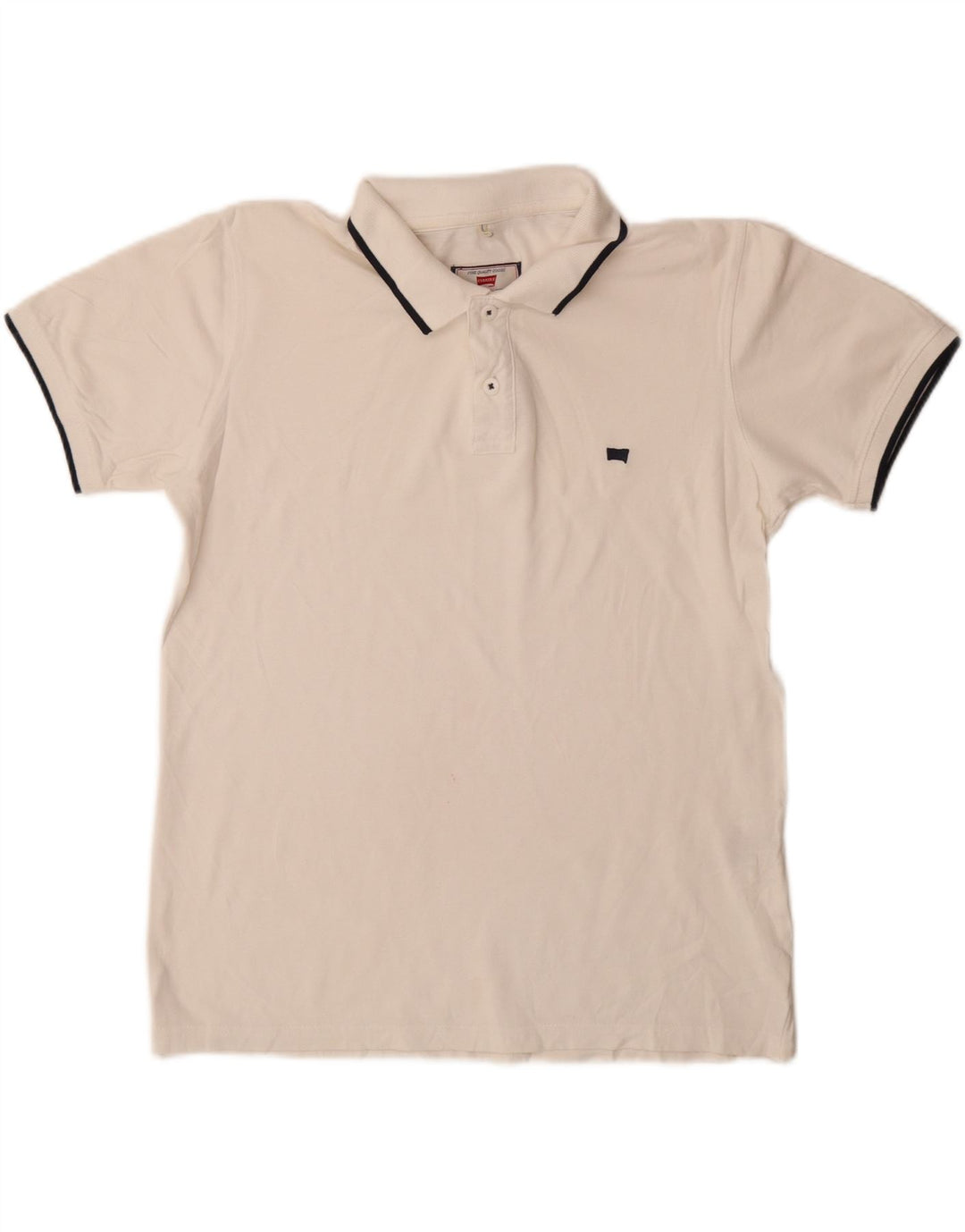 Polo Carrera da uomo vestibilità regolare in cotone bianco medio