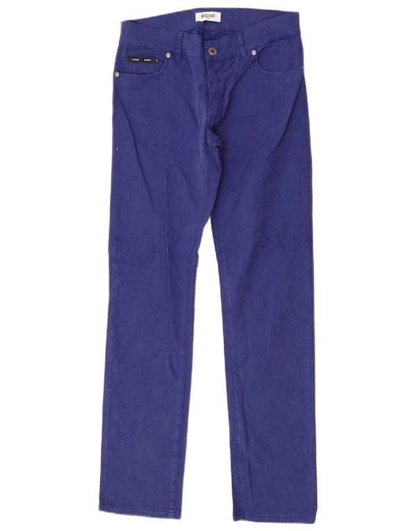 Pantaloni casual dritti con grafica Moschino per ragazze 11-12 anni W26 L29 Viola
