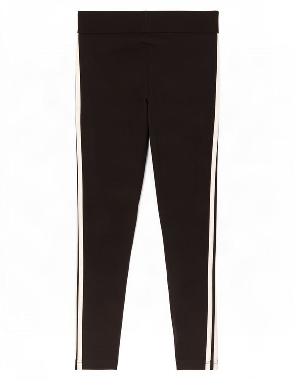 Adidas Womens Crop Leggings UK 12/14 Medium Black Cotton
