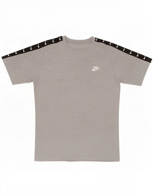T-shirt grafica da uomo Nike Top Small in cotone color block grigio